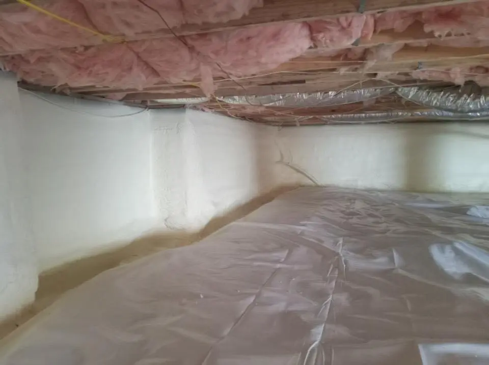 Crawl space encapsulation with closed-cell spray foam for Roof Waterproofing in Annandale